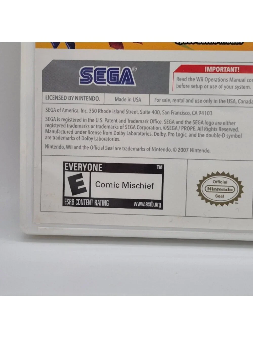 Let's Tap Wii Best Buy Limited Edition SEGA 2009 w/Manual (Missing Tapping Pad)
